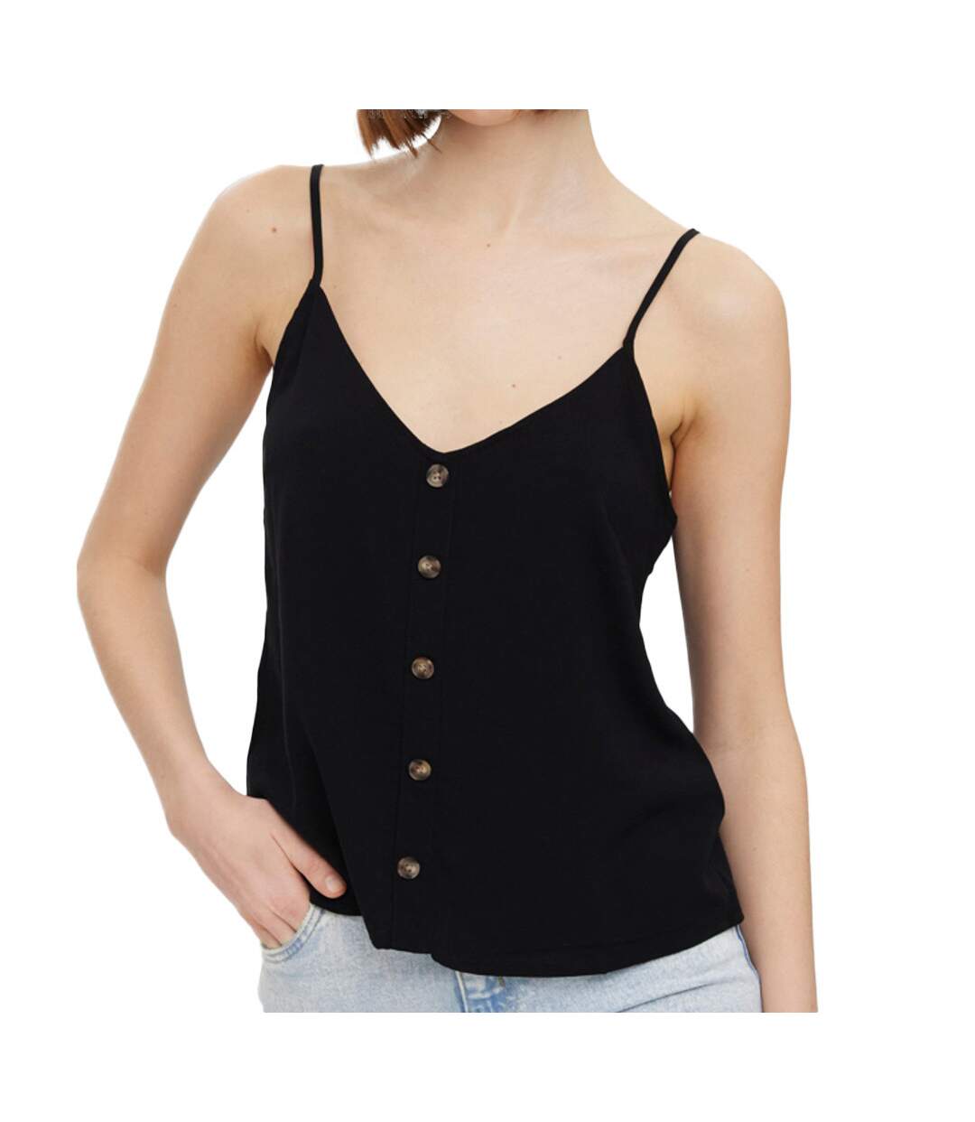 Débardeurs Noir Femme Vero Moda Vmvica Button