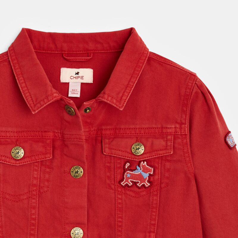 Veste en jean rouge Chipie fille