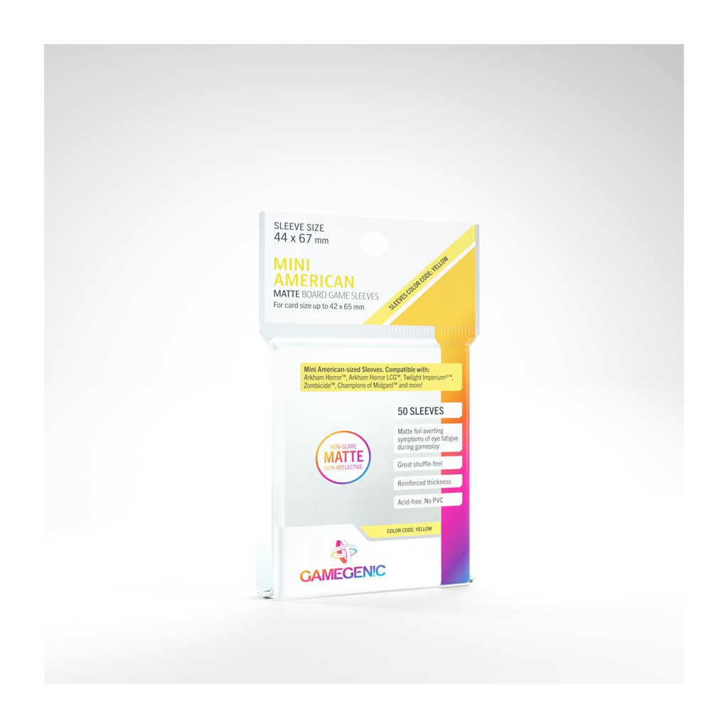 Gamegenic - 50 Matte Sleeves Mini Américain - 44x67