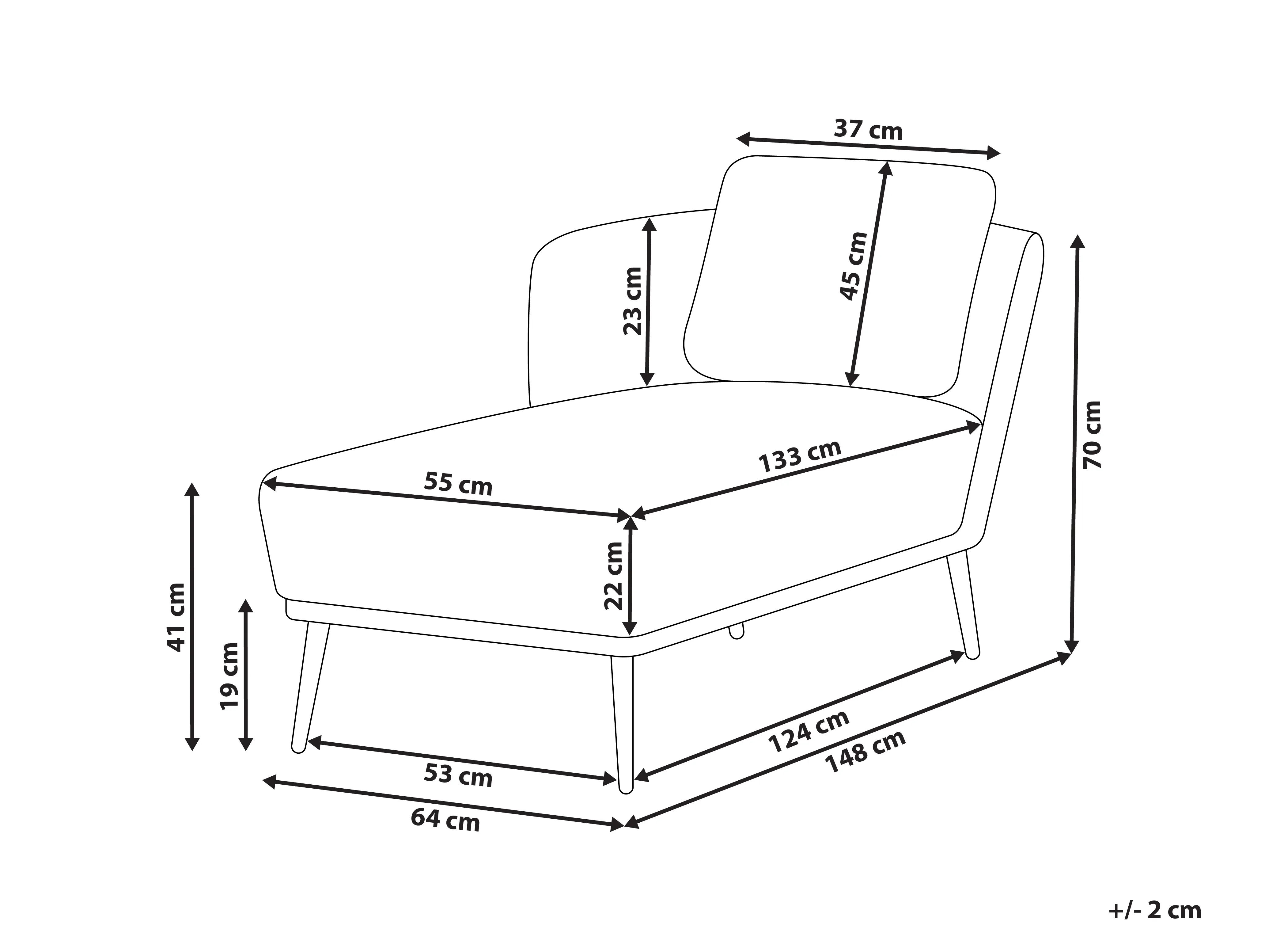 Rechtszijdige chaise longue ARTHEZE Bouclé Gebroken wit