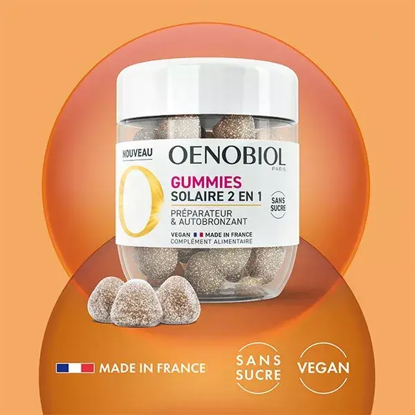 Oenobiol Solaire 2 en 1 Lot de 3 x 60 gummies