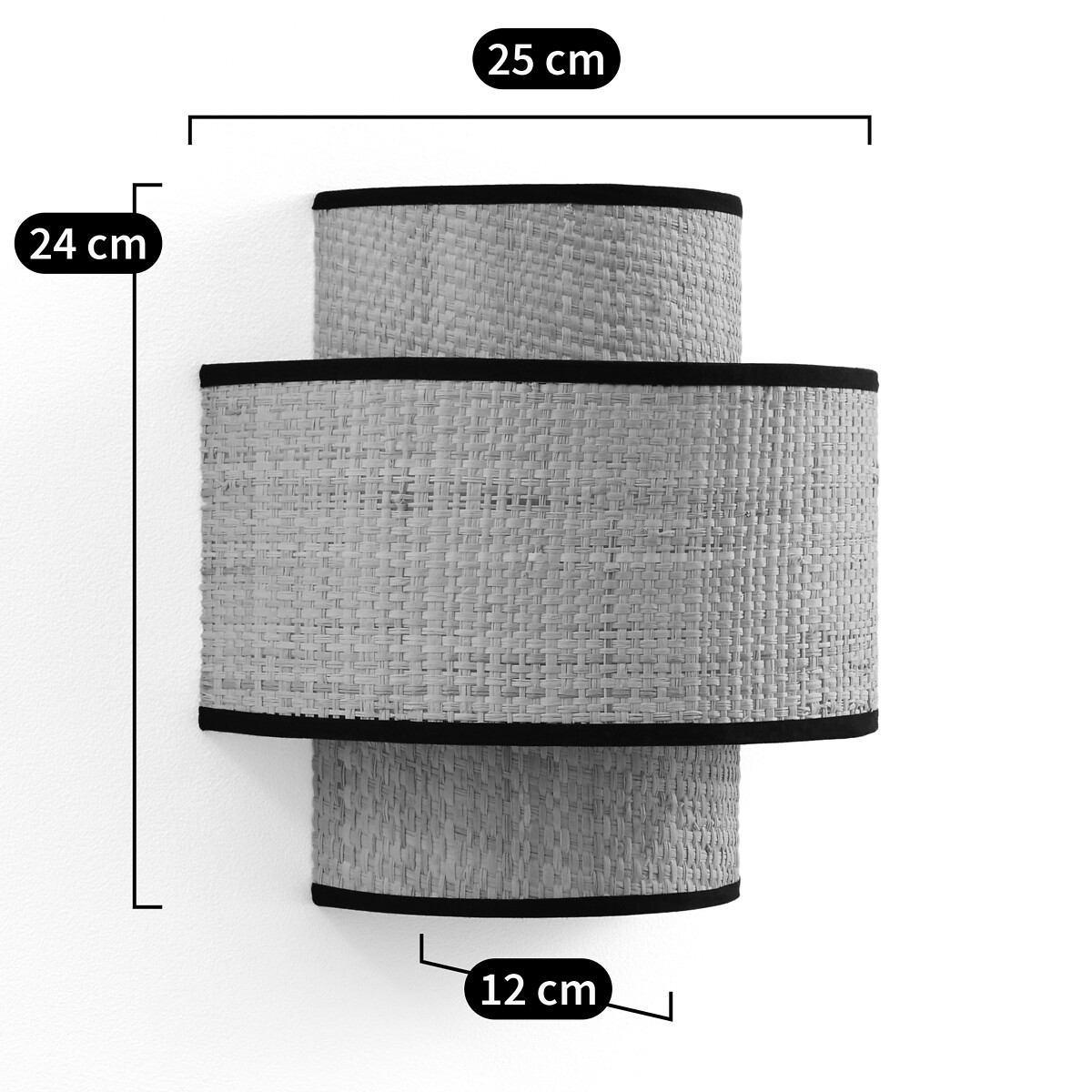 LA REDOUTE INTERIEURS<br>Candeeiro de parede duplo em ráfia, Dolkie