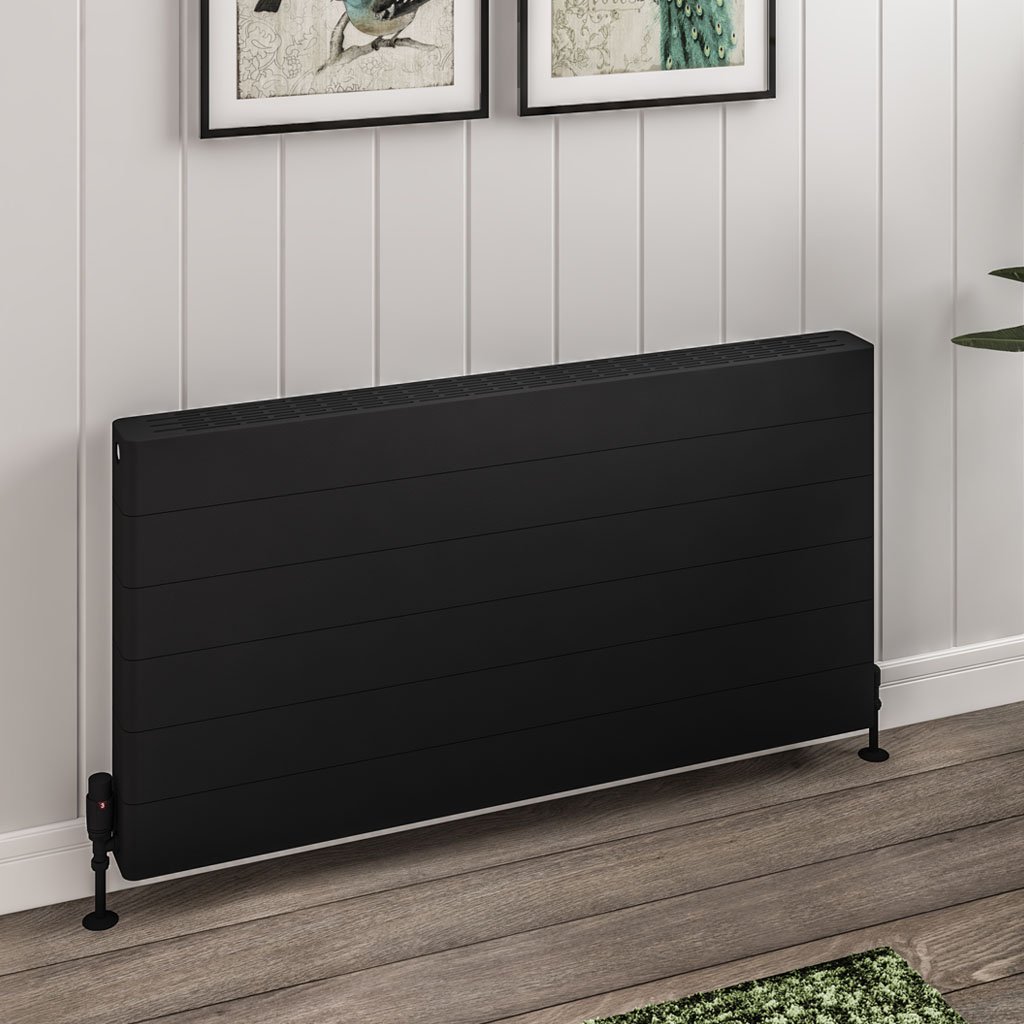Eastbrook Keynsham paneelradiator met streep 120x60cm 2365W zwart mat
