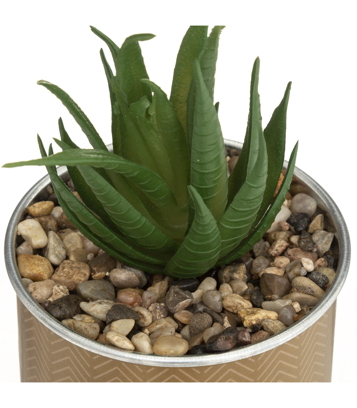 Plante artificielle pot en zinc avec message h 16 cm