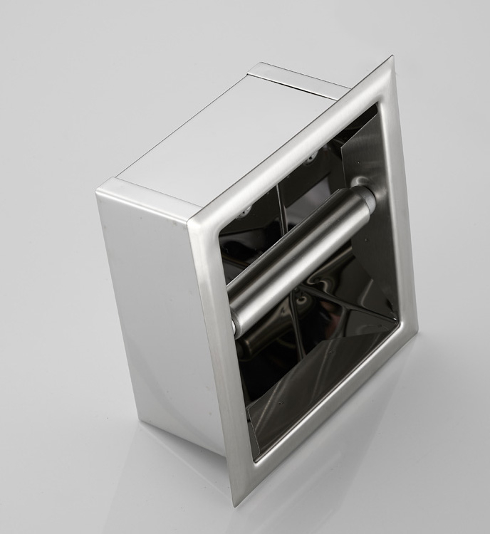 Saniclear Exclusive inbouw toiletrol houder zonder klep rvs