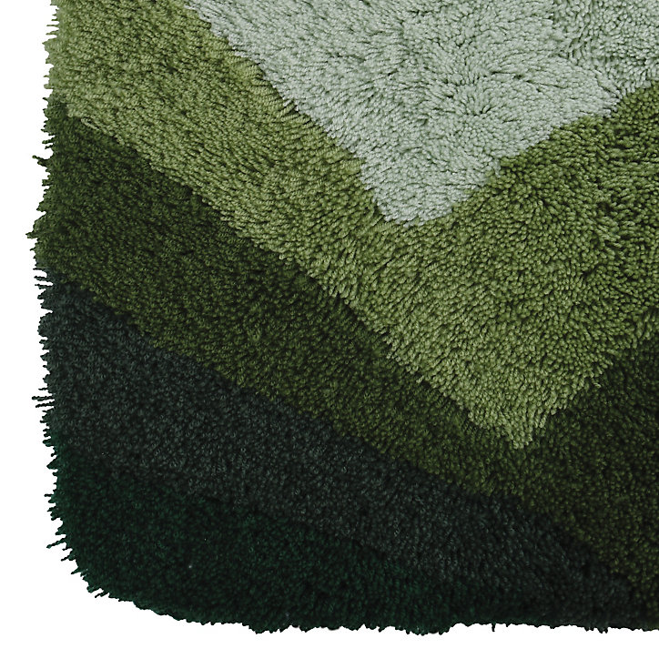 Tapis de bain antidérapant 50x70 cm, acrylique vert, Kali Spirella