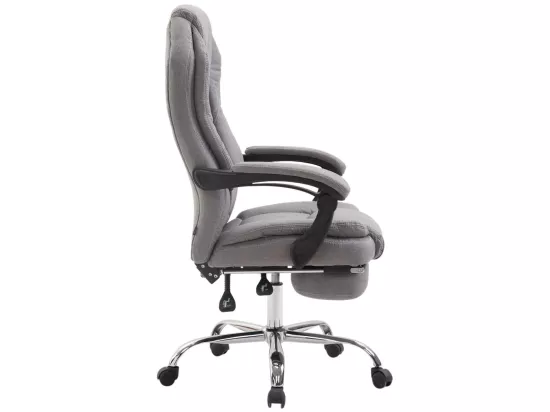 Chaise de bureau - Tissu & Métal chromé - Gris - Castle