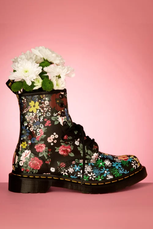 Dr. Martens 1460 Pascal Floral Mash Up Backhand laarzen in zwart
