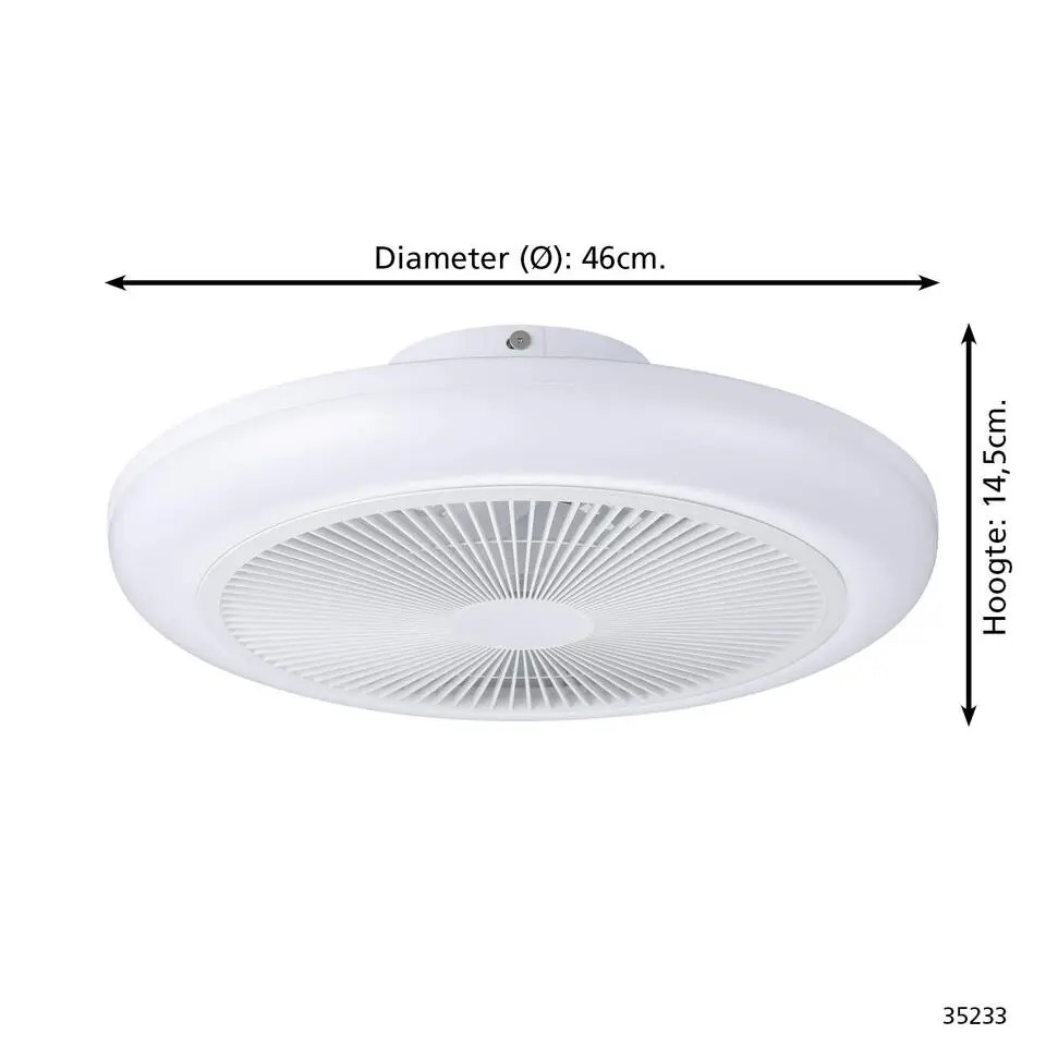 EGLO Sayulita 1 Plafondlamp met ventilator - 46 cm - Wit