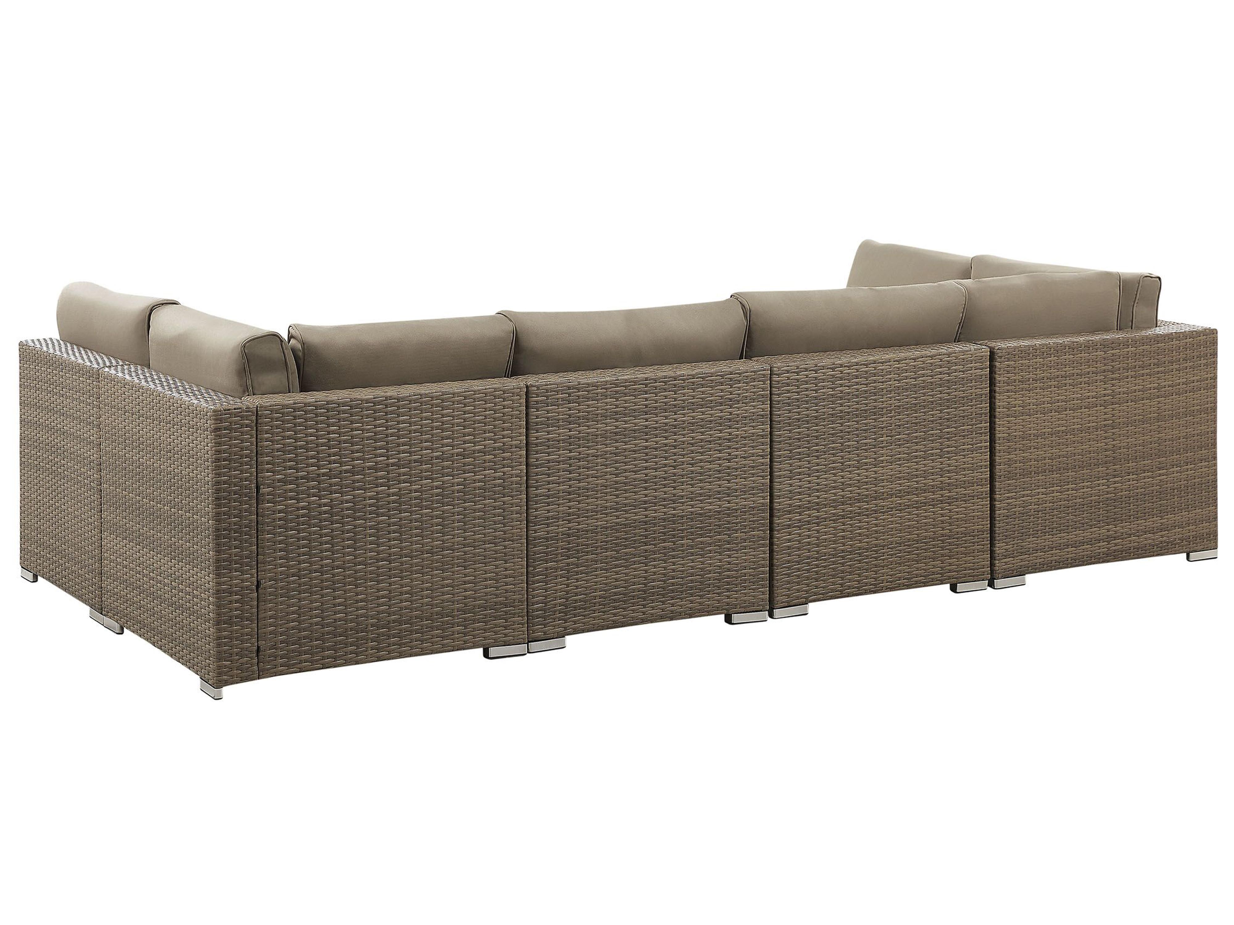 Tuin hoekloungeset met tafel 6-zits BELVEDERE PE rotan Bruin