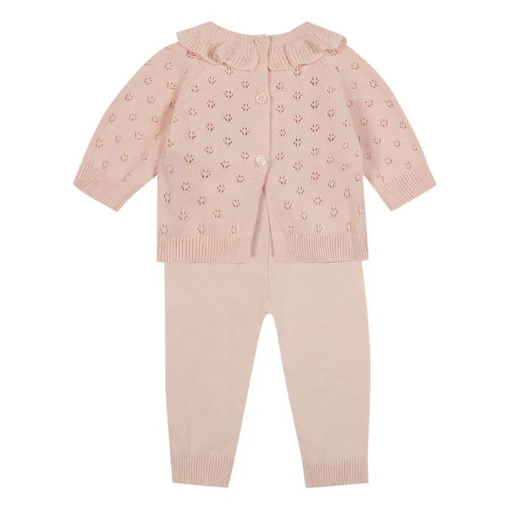 Bonton Cardigan Ajouré Cola | Rose