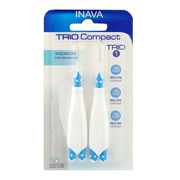 Trio Compact Brossettes Interdentaires et 3 Recharges Trio 1 (étroit) 1.9 micro fine