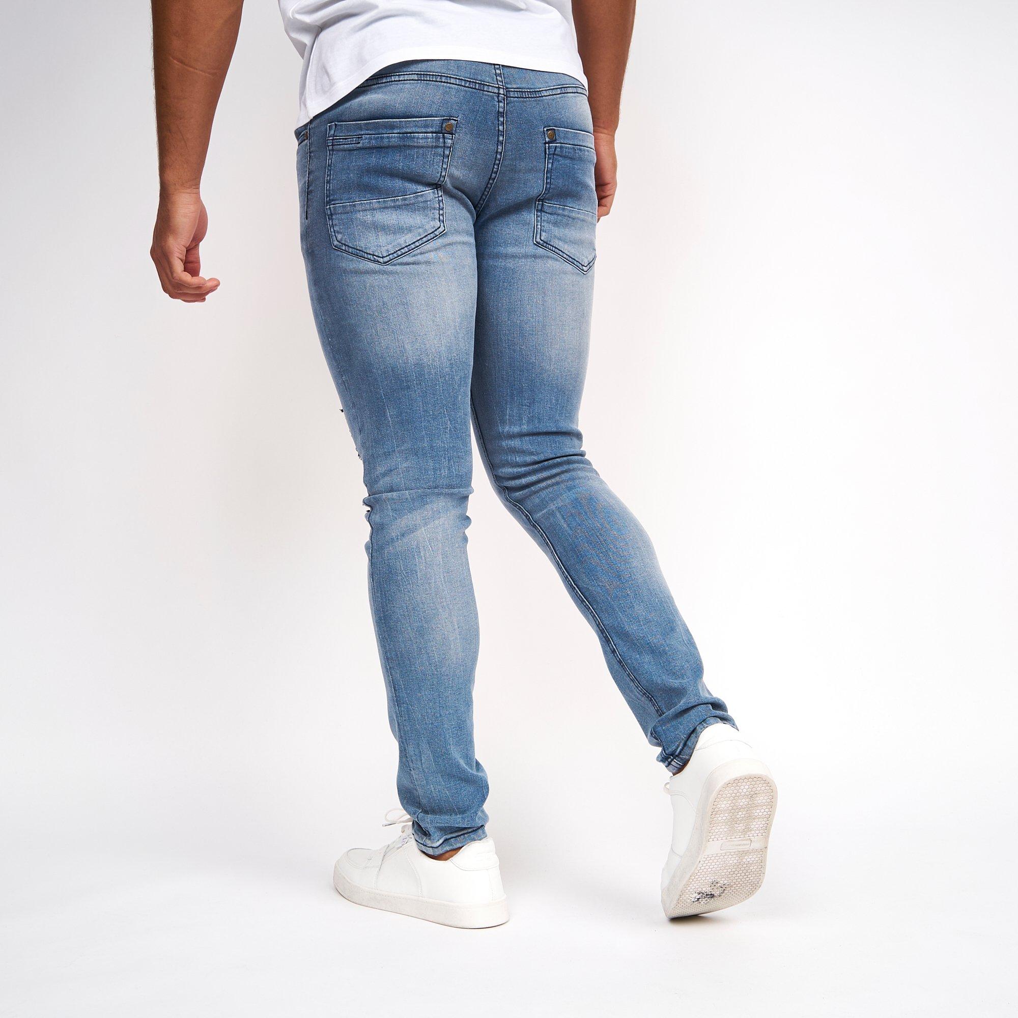 Crosshatch CH Kinistion Distressed Jeans Mens