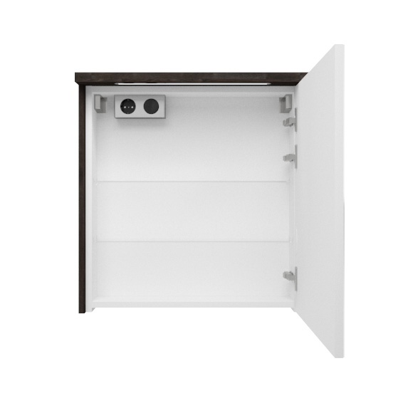 Fontana Grado spiegelkast met verlichting 60cm 1 deur kasteel bruin