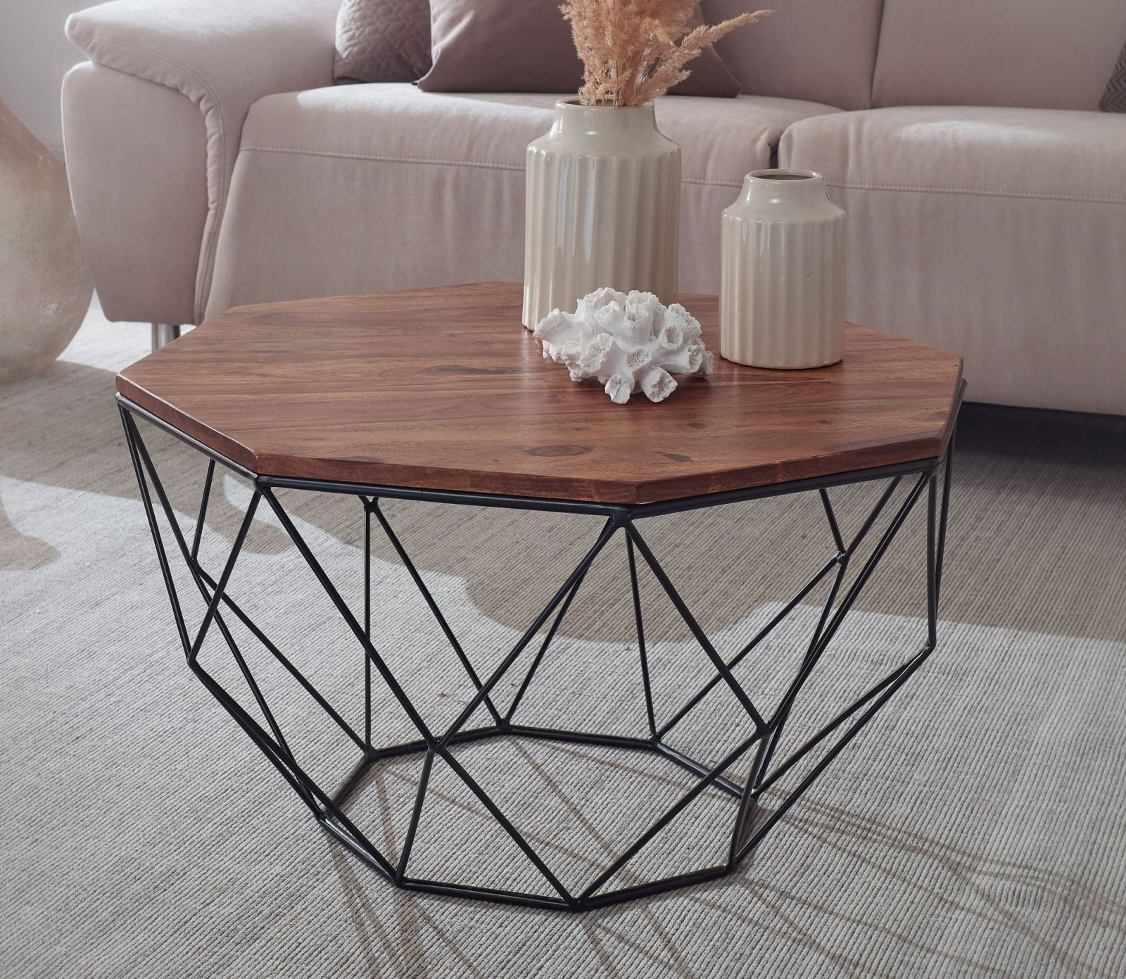 Couchtisch - Sheesham massiv - 66 cm