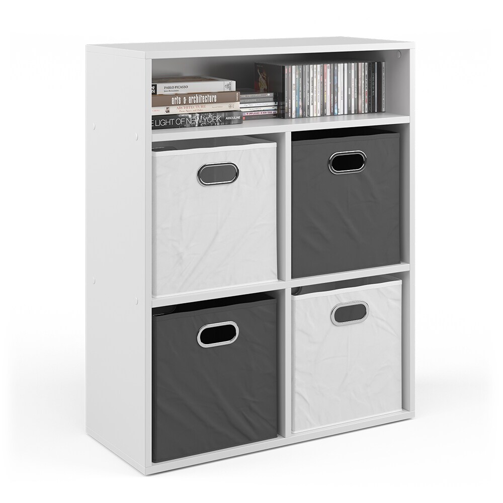 Vicco Bücherregal für 4 Faltboxen Aktenregal Aktenschrank Büroregal Standregal