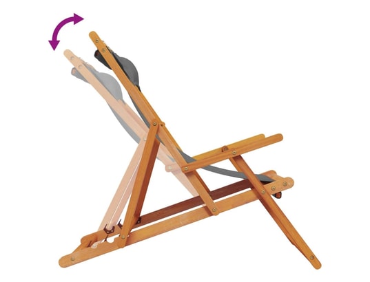 VIDAXL - Chilienne Chaises de plage pliables lot de 2 gris tissu