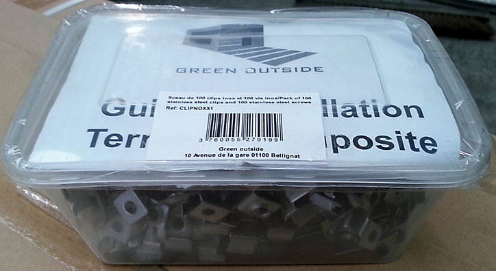 100 clips et vis inox pour lame de terrasse coexprotect®