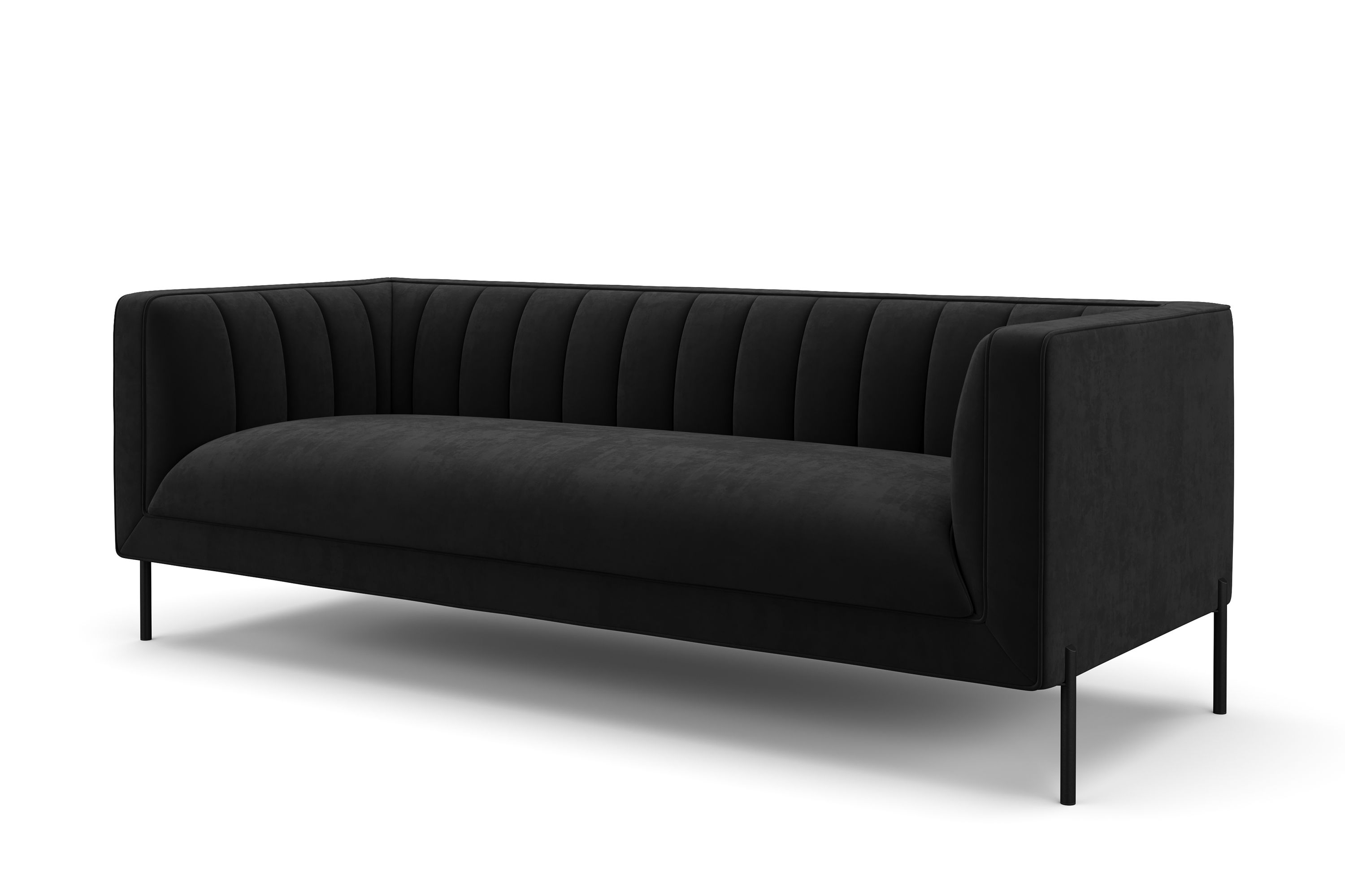 Sofa Set Samt ATTILA schwarz