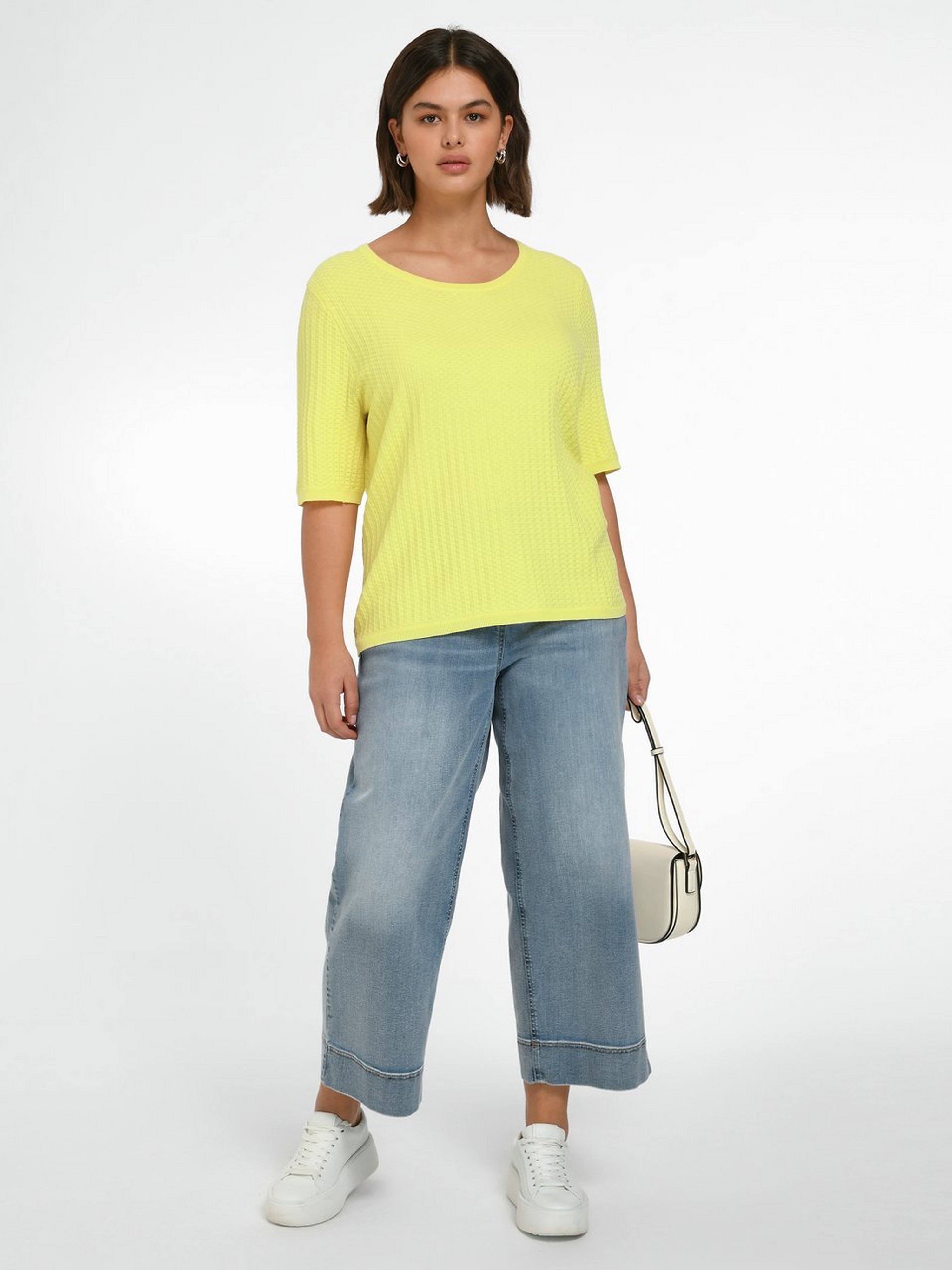 Rundhals-Pullover mit 1/2-Arm