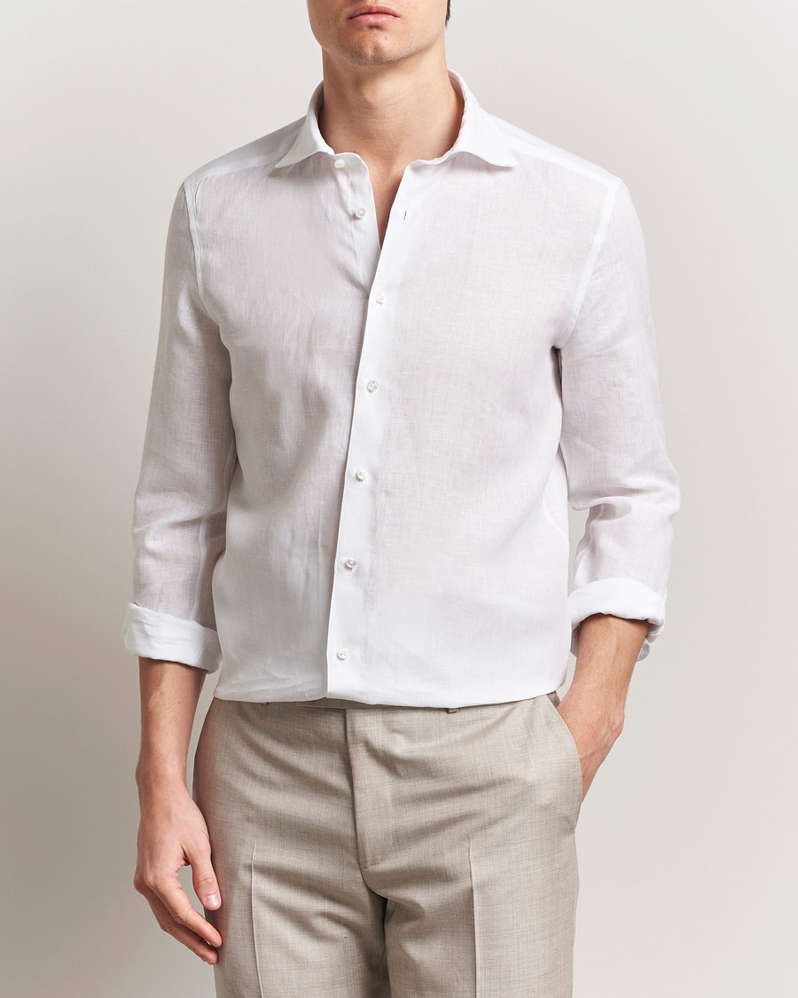Stenströms 1899 Slim Linen Shirt White