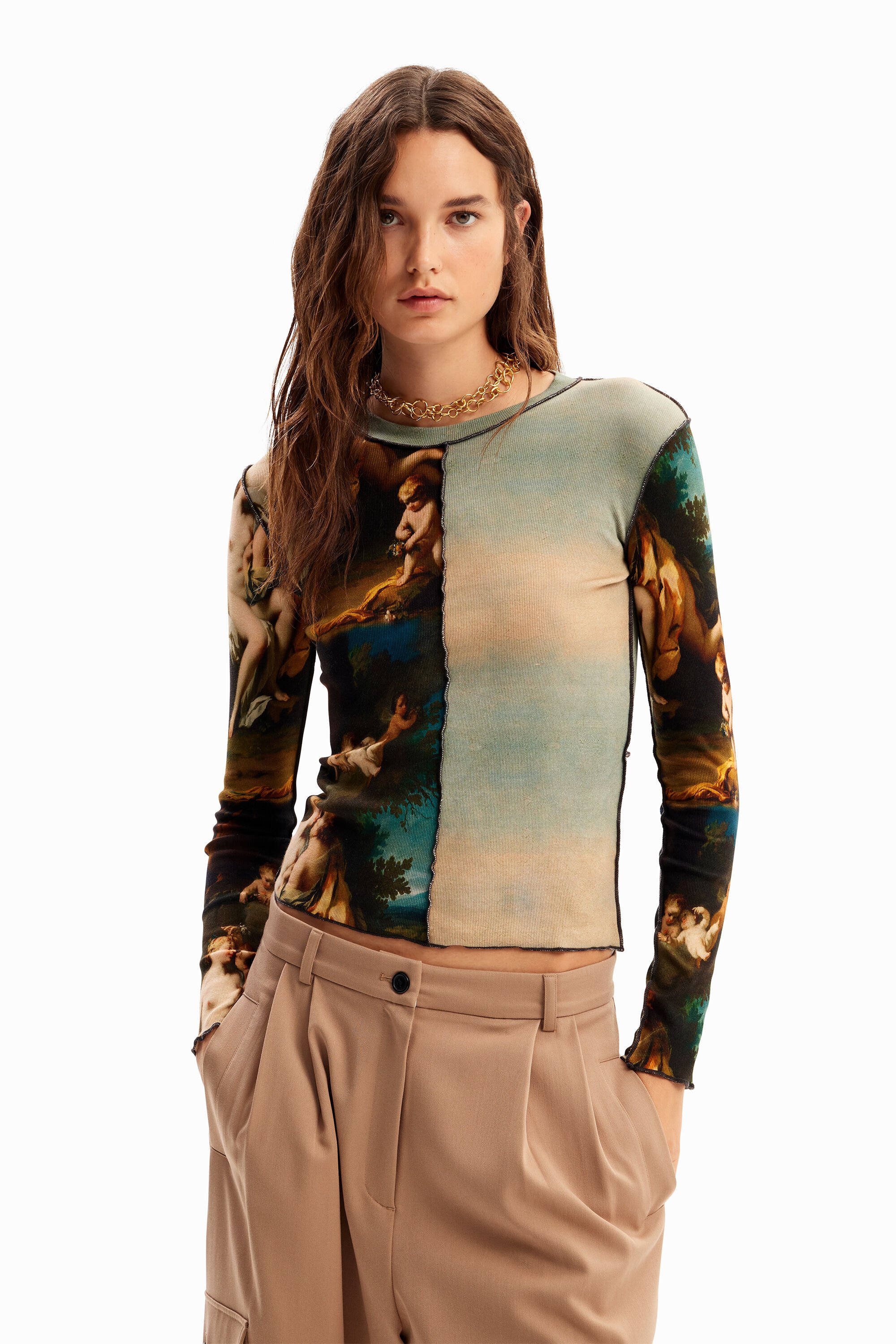 Camisa slim manga wide angeles