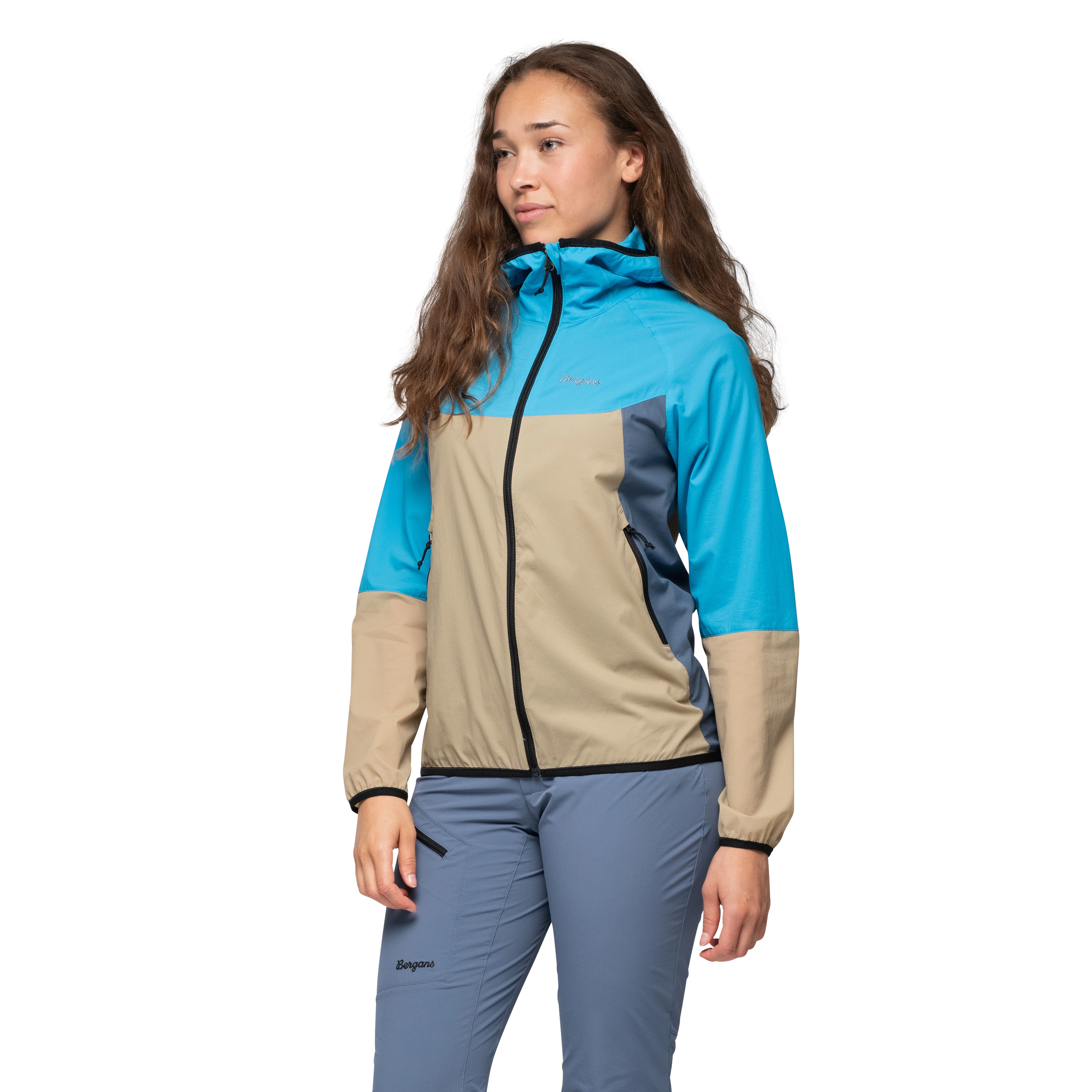 Vaagaa Windbreaker Jacket Women Aqua Lagoon / Warm Sand