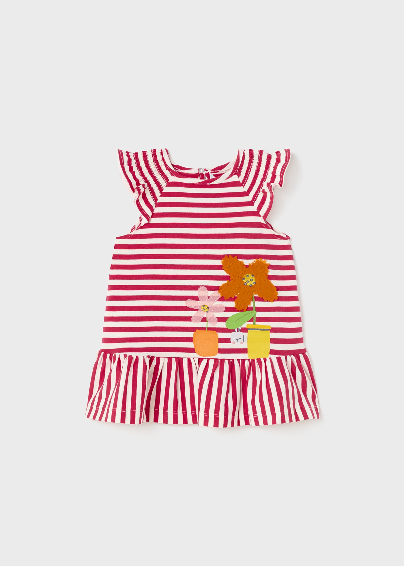 Vestido listrado de algodão sustentável para bebê