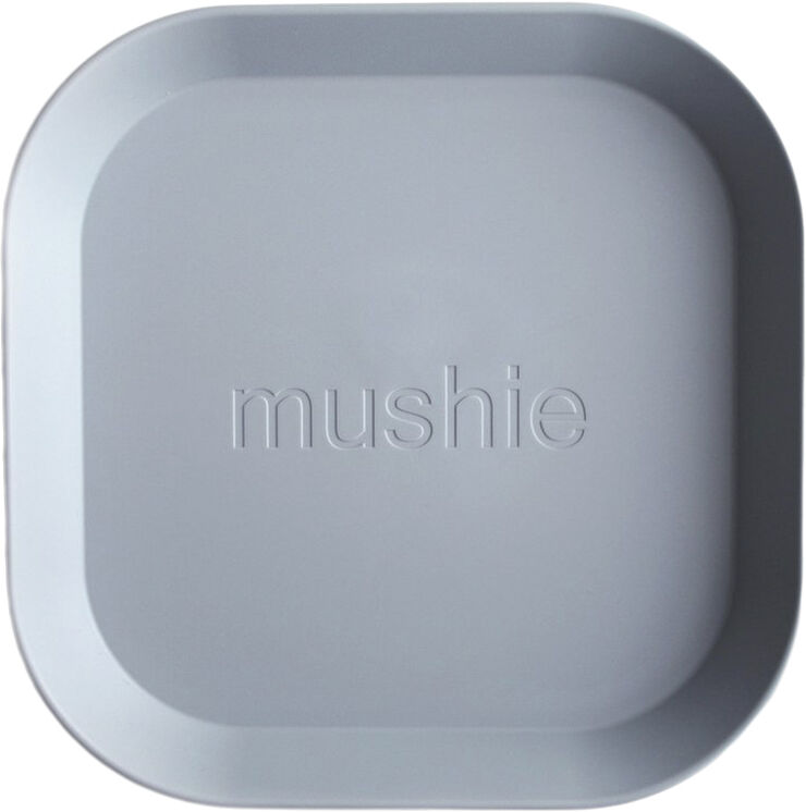 Mushie Mushie tallerken i firkantet form 2-pak - Cloud Cloud