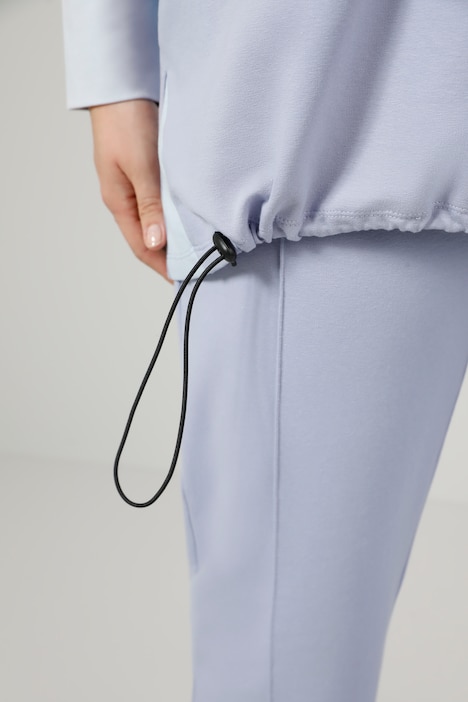 Freizeit-Anzug, Zweiteiler, Langarmshirt mit Print, lange, gerade Hose