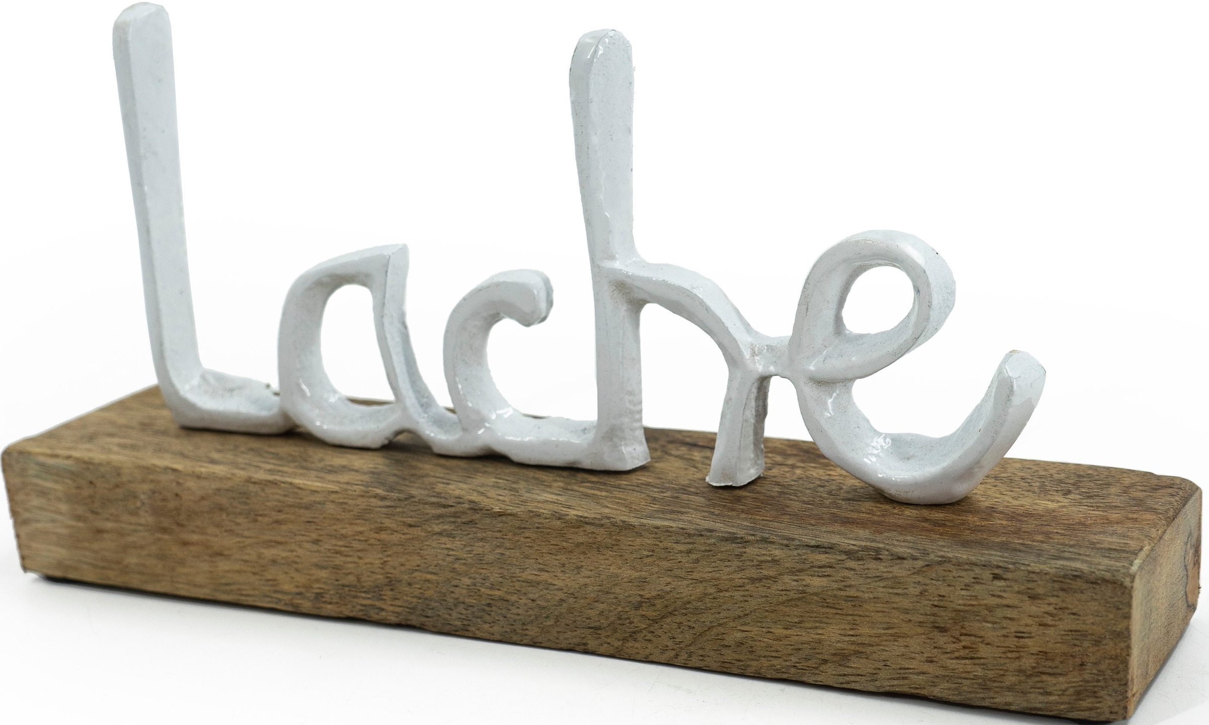 NOOR LIVING Deko-Schriftzug »Lebe, Liebe, Lache« aus Holz und Aluminium