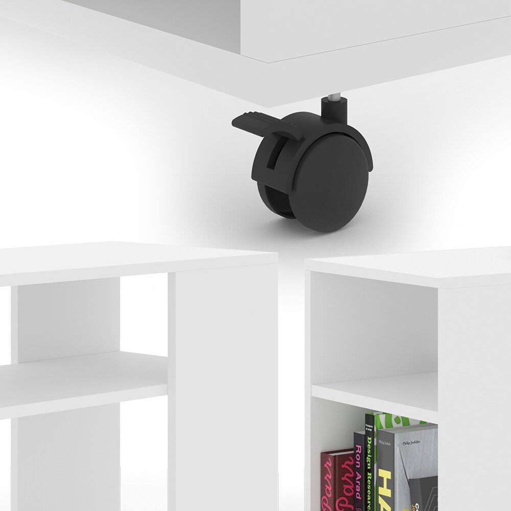 VICCO Beistelltisch ROLLI Couchtisch Rollen Weiß Sofatisch Wohnzimmer Ablage