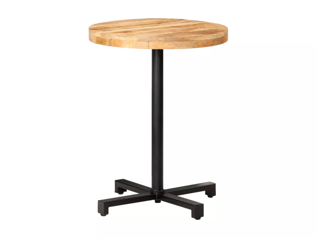 Table de bistro Ronde Ø60x75 cm Bois de manguier brut