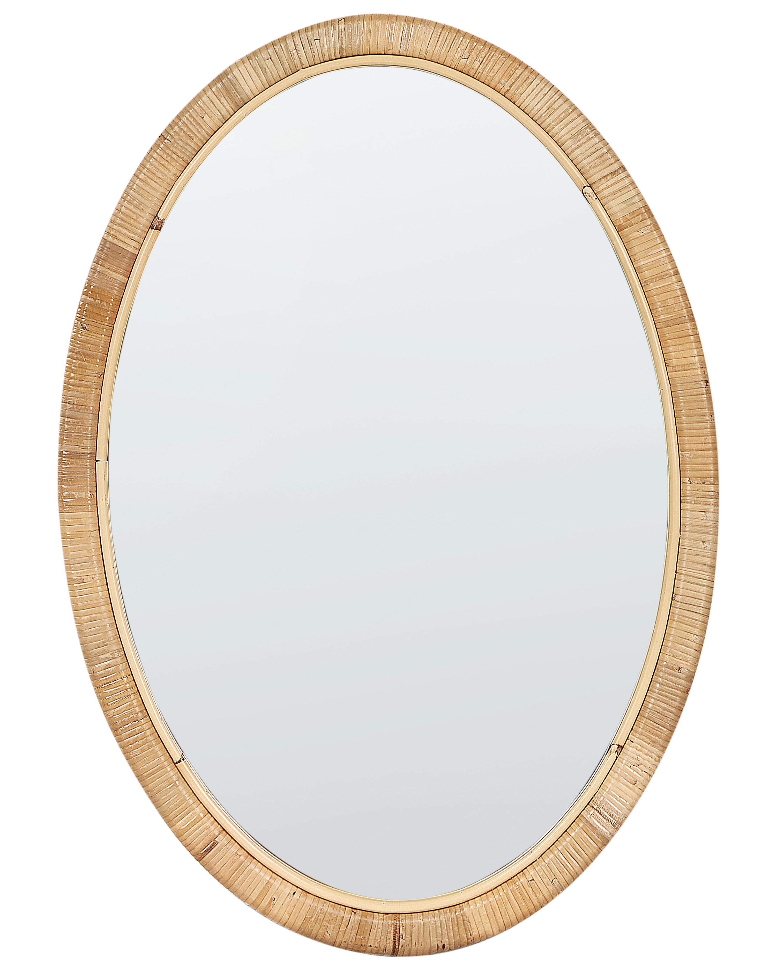 Wandspiegel FOISSY 50 cm 70 cm Rotan Natuurlijk