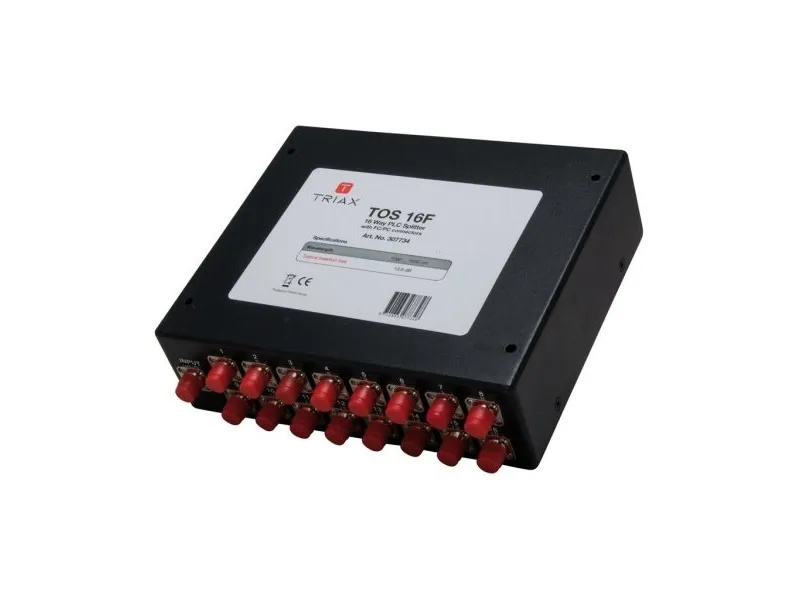 Triax TOS 16F, Kabelfordeler, Sort, Metal, 13,6 dB, FC/PC, 155 mm