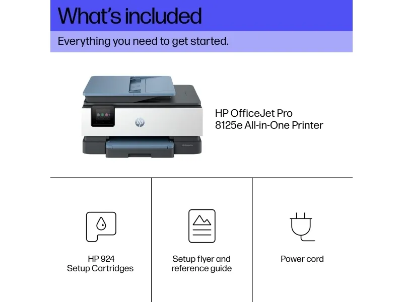 HP Officejet Pro 8125e All-in-One - Multifunktionsprinter - farve - blækprinter - Legal (216 x 356 mm) (original) - A4/Legal (medie) - op til 12 spm (kopiering) - op til 20 spm (udskriver) - 225 ark - USB 2.0, Wi-Fi(ac), LAN - mørk surf blå
