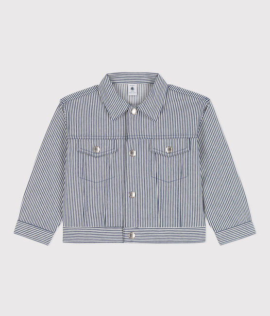 Veste en toile de coton rayée enfant fille