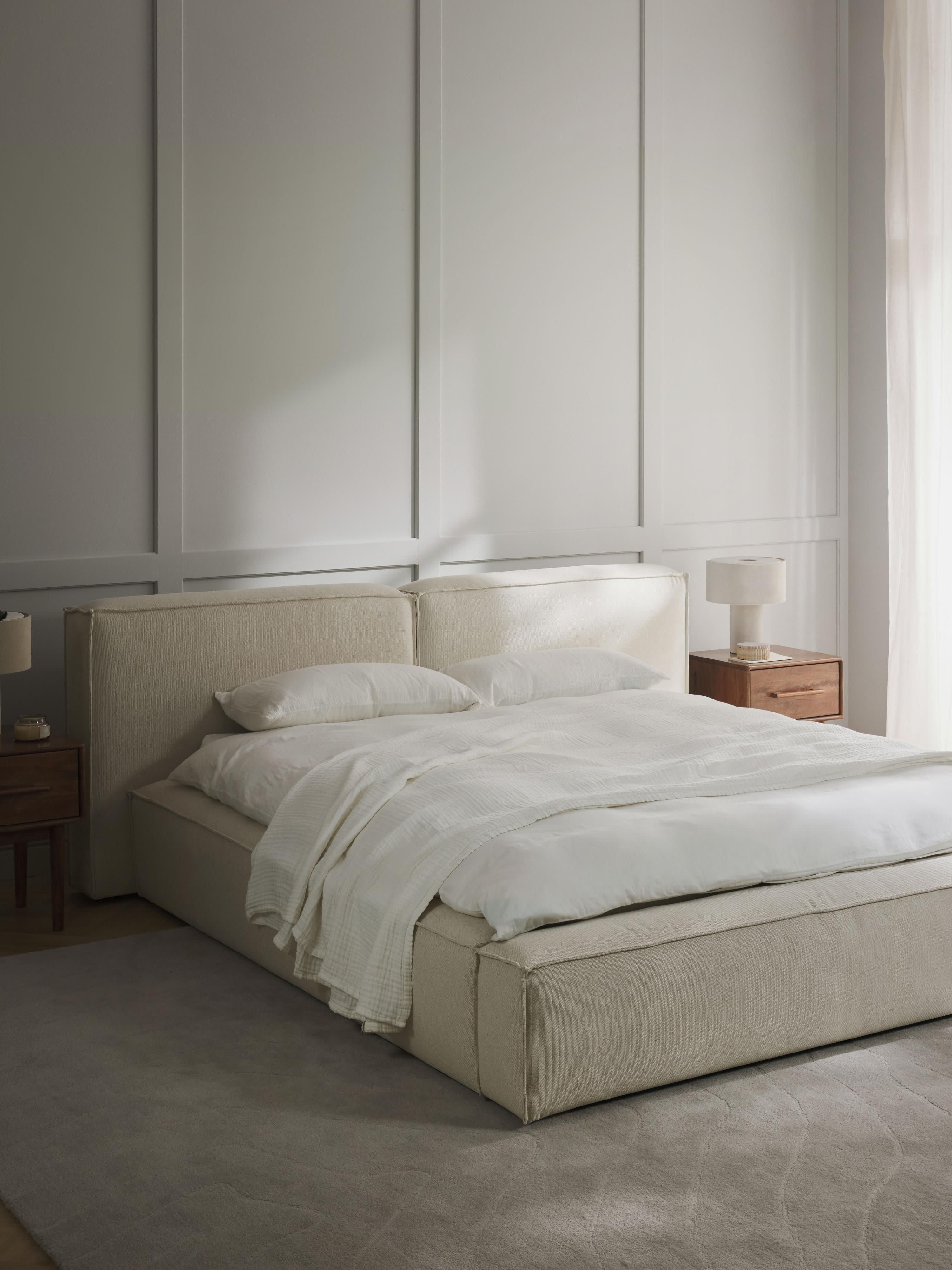 Gestoffeerd bed Lennon met opbergruimte