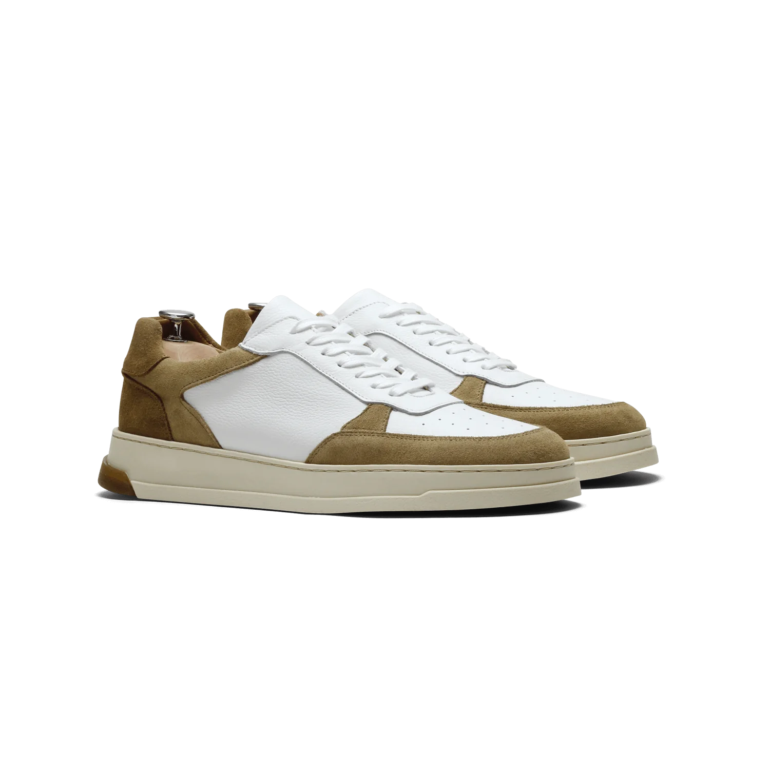 Dutone-Sneakers / Basket en cuir blanc beige