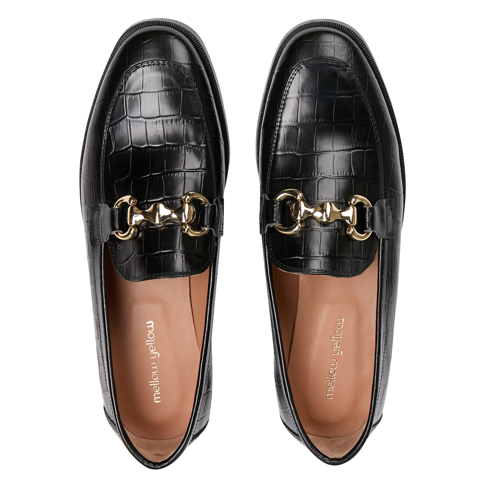 COLETTE - Mocassins en cuir embossé croco | Noir