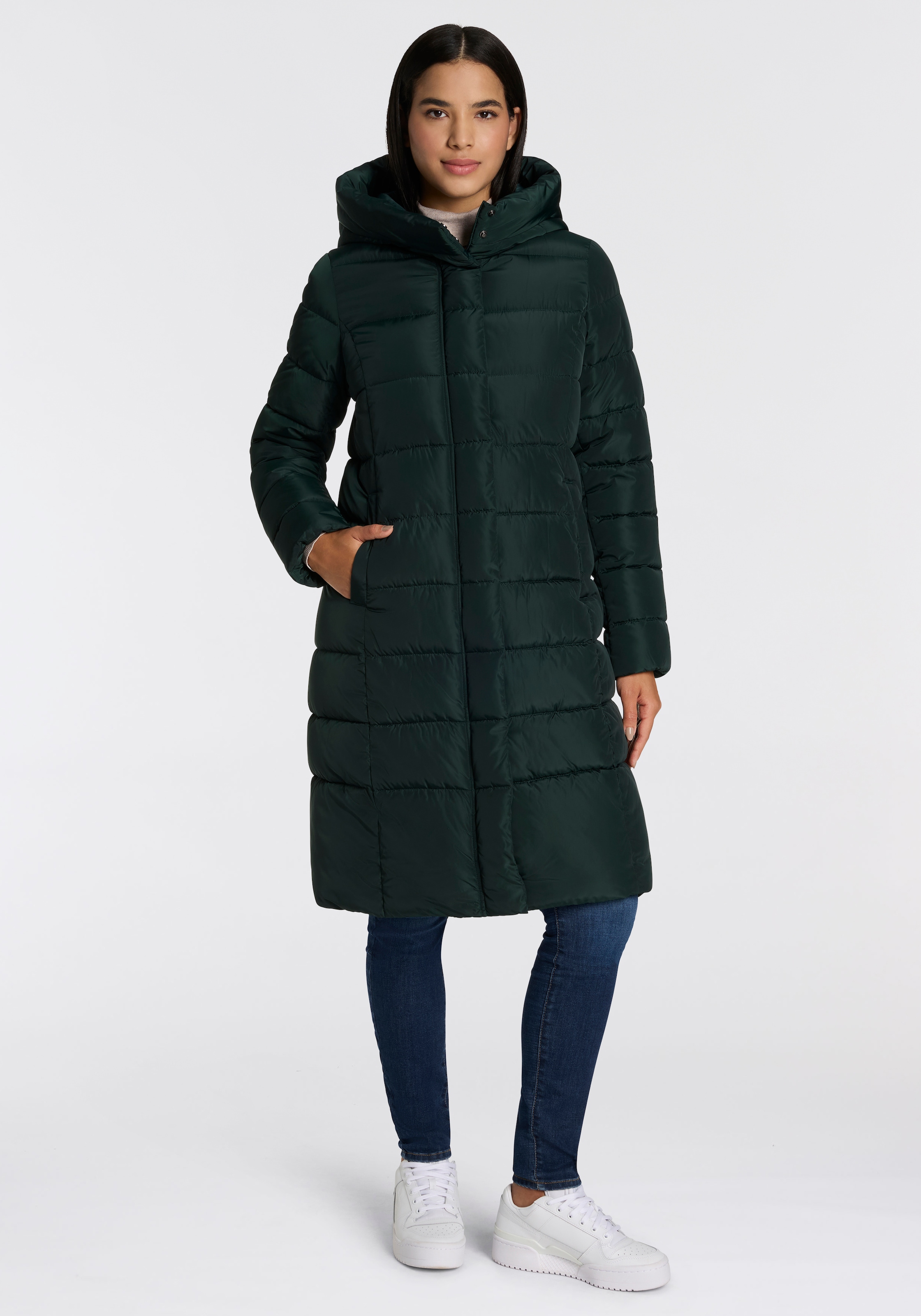 ONLY Steppmantel »ONLTINA – Puffermantel mit Premium-Füllung und verdecktem Zipper«, regular fit, casual, Steppware, Kunstfaser, hochschliessend