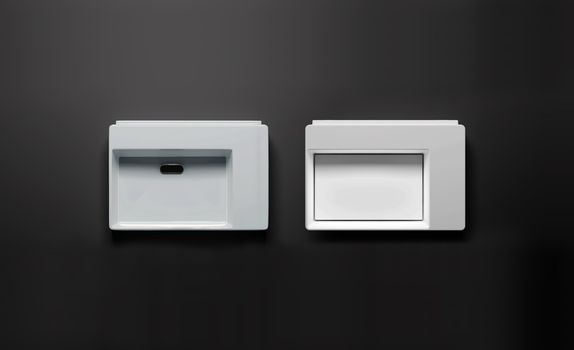 Clou New Flush 2 keramische fontein 36cm zonder kraangat wit glans