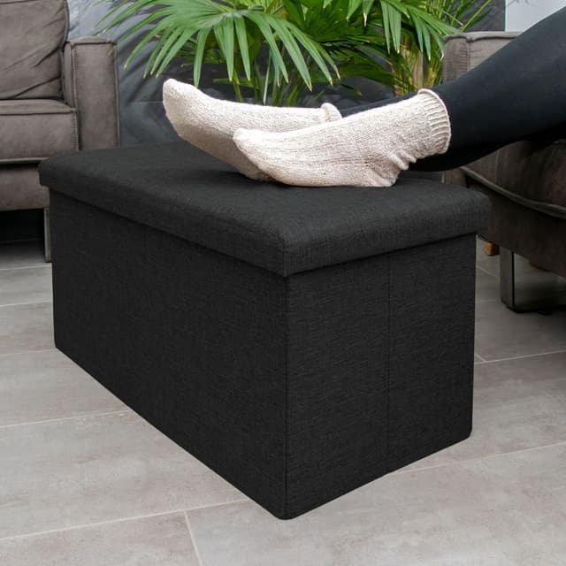 Klapbænk 78x38x38 cm Taburet Skammel (sort)