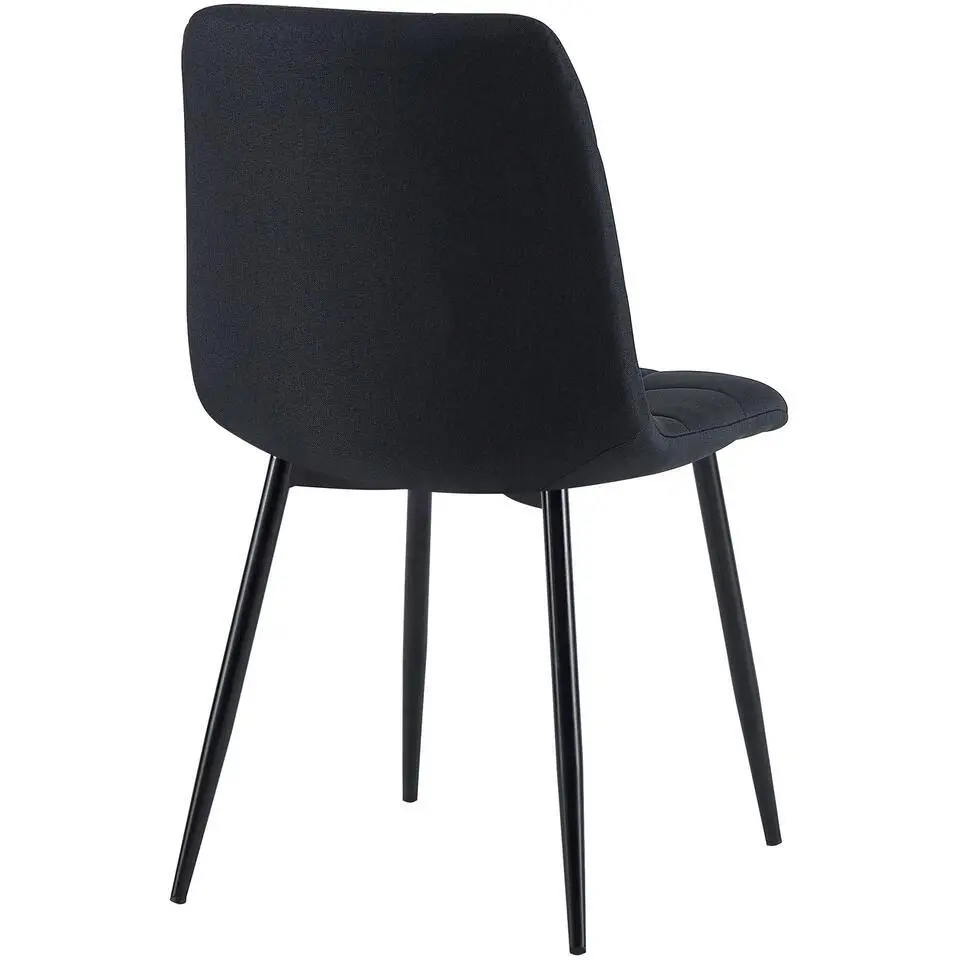 CLP Set van 4 Eetkamerstoel Antibes zwart Frame - Stof - zwart