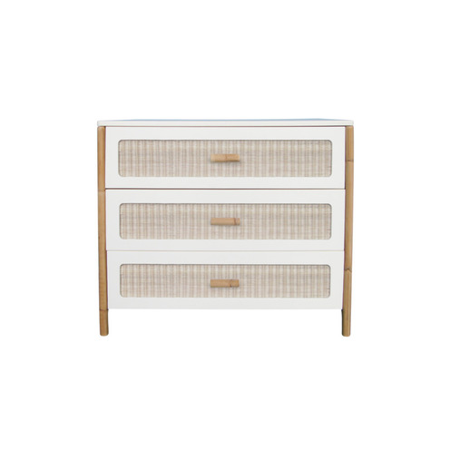 Chambre TRIO Lit 60x120 Commode Armoire OCEANIA Neige - THEO