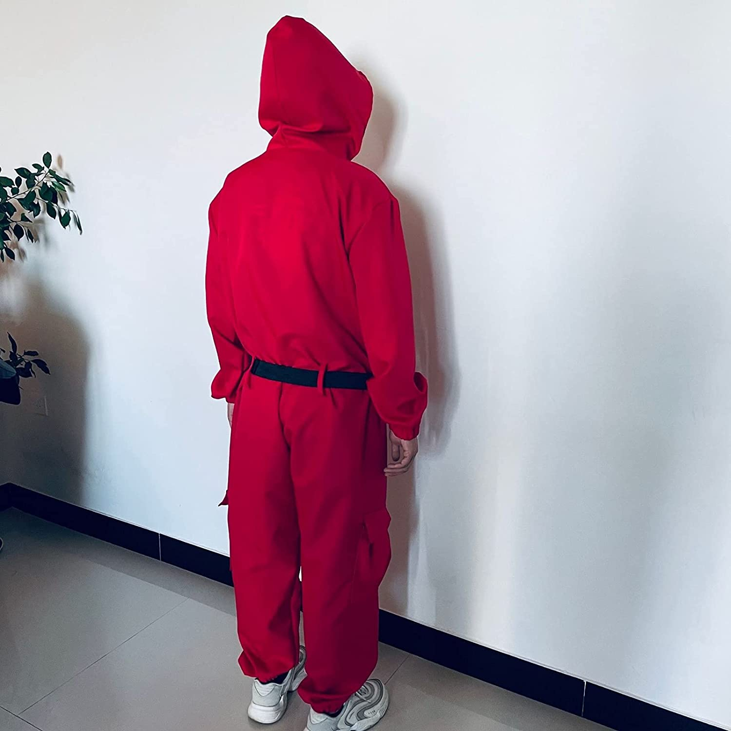 (175cm) Fasnachts Erwachsenen Kostüm Tintenfisch Spiel Overall Verkleidung für Motto Partys / Halloween - Rot