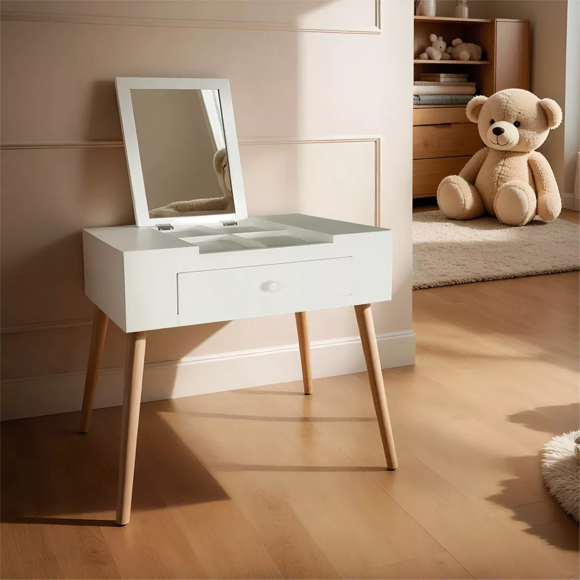 Coiffeuse enfant bois (H110 cm) Julia Blanche