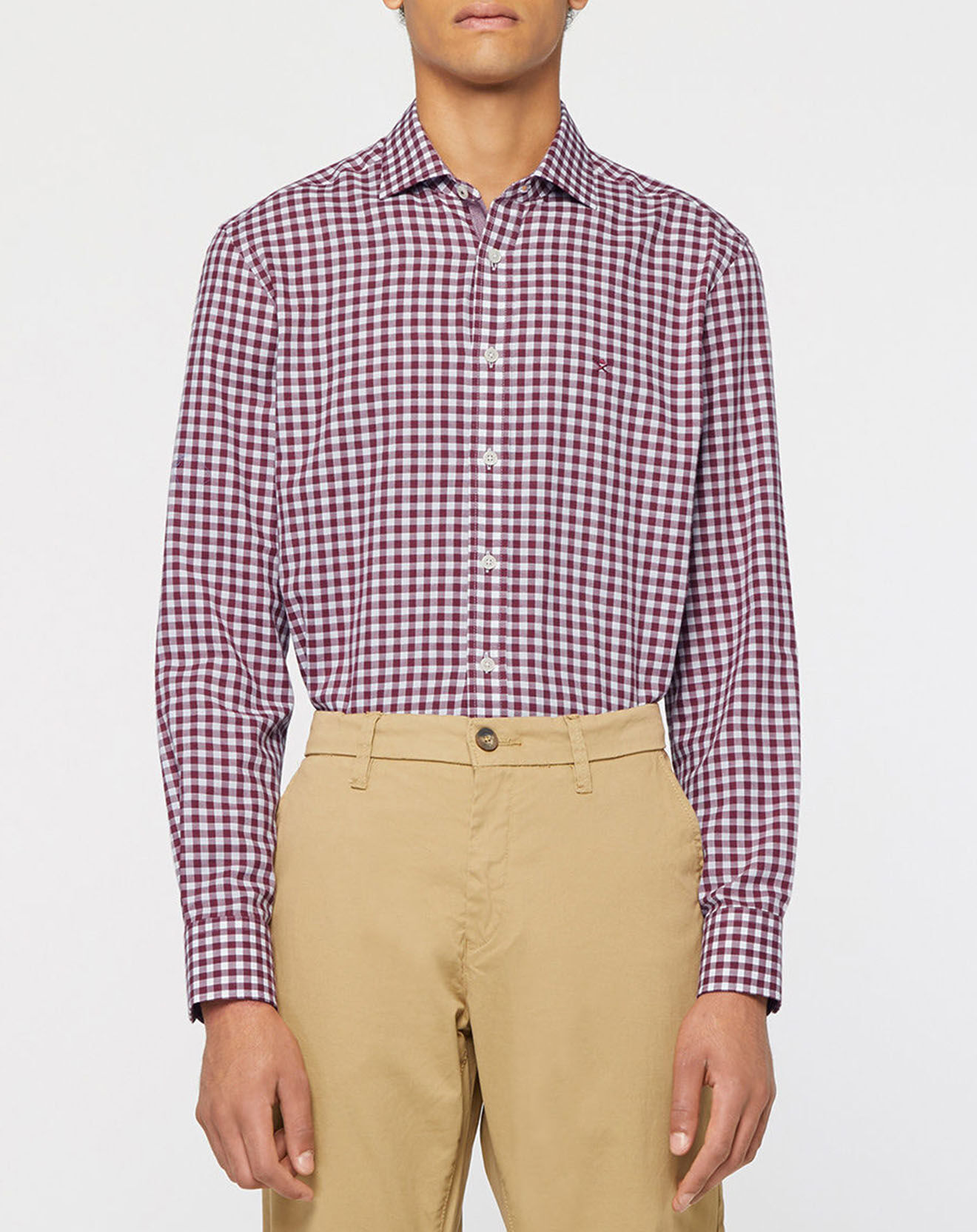Hackett London Chemise Slim Fit à imprimé vichy rouge/blanc