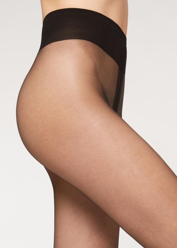 Meia-calça transparente resistente de 8 denier