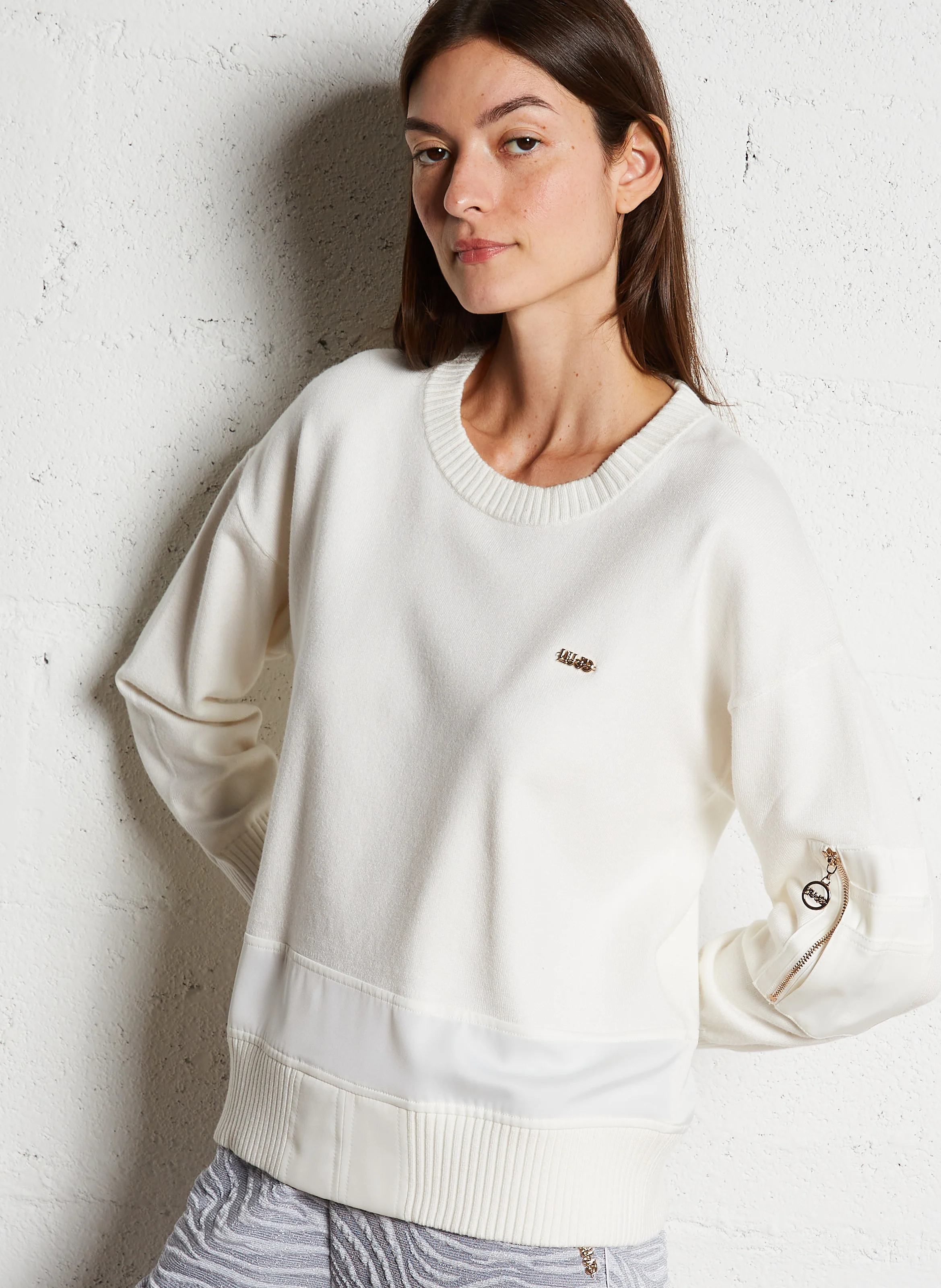 Pull col rond| Blanc